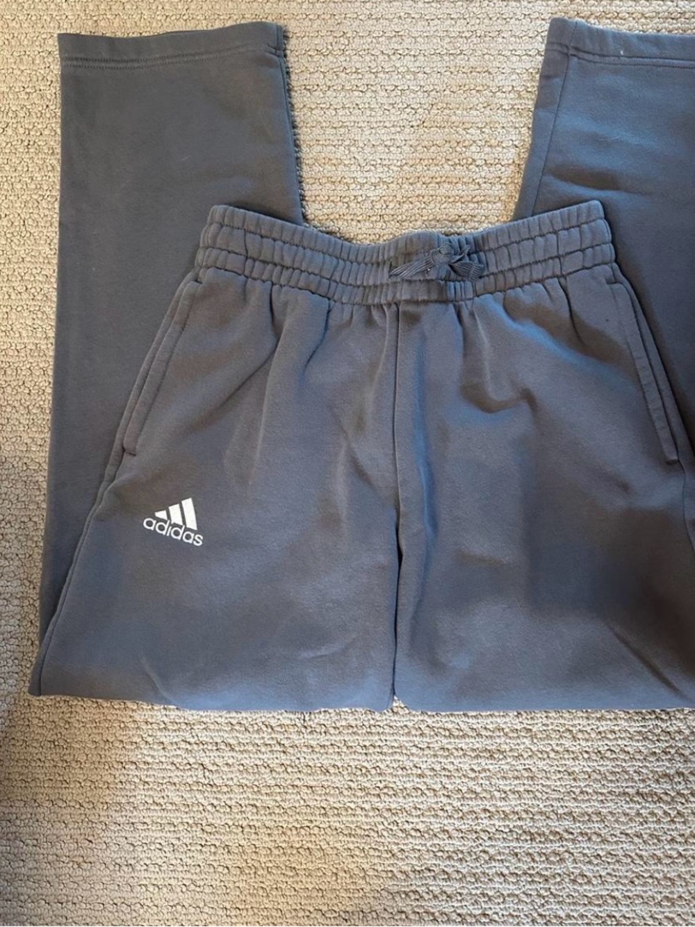 adidas Kids Gray Elastic Waist Sweatpants with Logo